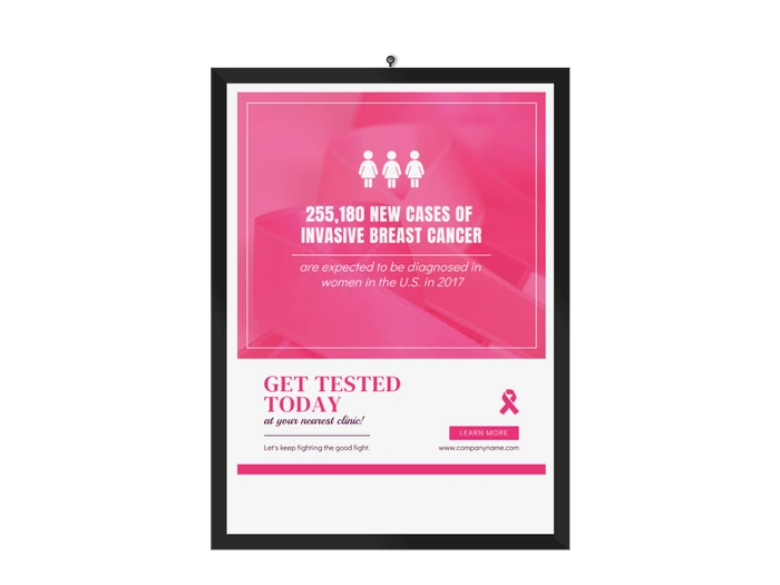 modelos de cartazes de conscientização sobre o câncer de mama