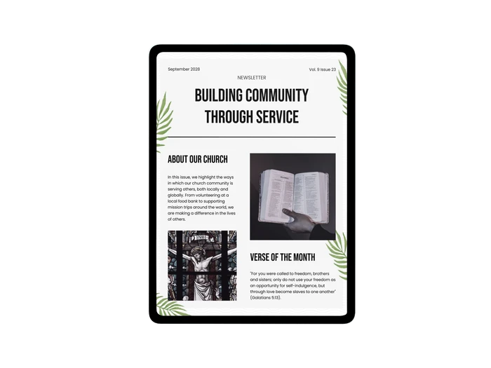 Modèles de bulletins d'information d'église