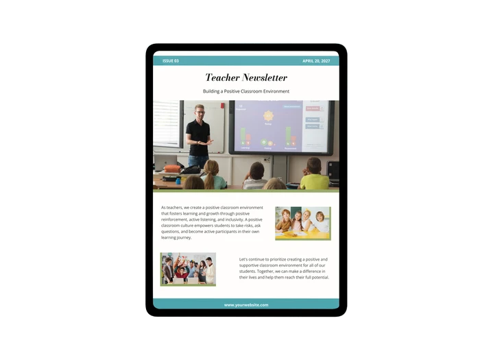 Klassenzimmer -Newsletter -Vorlagen