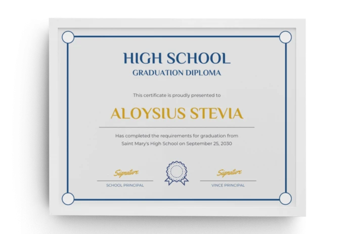 Modelli di certificato di diploma