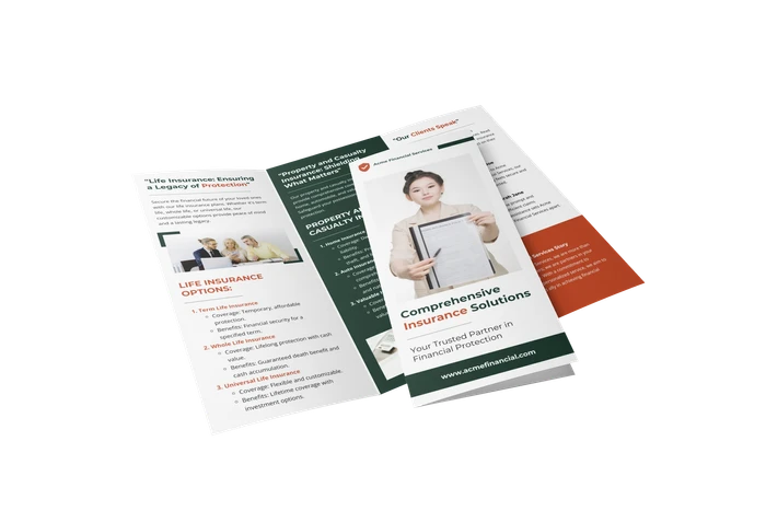 Modelli di brochure per servizi finanziari