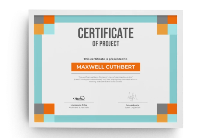 modelli di certificato di progetto