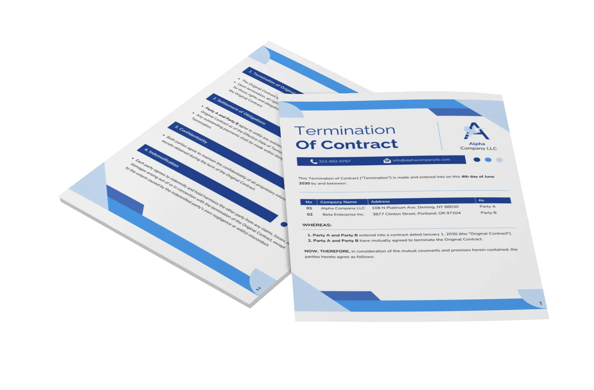 termination contract templates